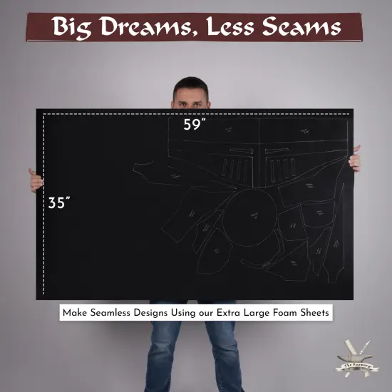 EVA Foam Cosplay | Extra Large 35" x 59" Sheet | Ultra High Density 85kg/m3 | by The Foamory Black {2}