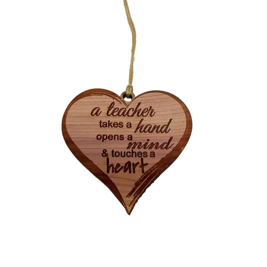 A Teacher Takes a Hand - Raw Cedar Ornament {1}