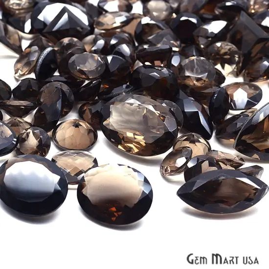 Smoky Topaz Gemstone, 100% Natural Faceted Loose Gems, November Birthstone, 10-20mm, 100 Carats, GemMartUSA (ST-60010) {3}