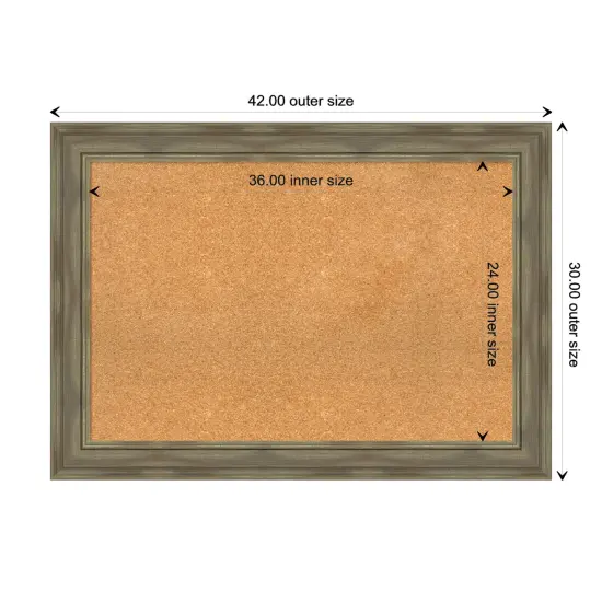 Alexandria Wood Framed Corkboard, Natural Cork Greywash {3}