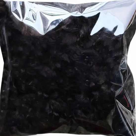 BLACK MOHAIR LOCKS. Organic Hand-Dyed Curly Wool for Rooting Doll Hair, Felting, Blending, Spinning. 1oz {4}