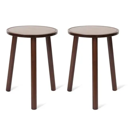 2X Bamboo Plant Stand Side Table {1}