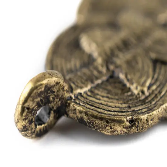 The Bead Chest Brass Double Sun & Moon Baule Pendant (32x46mm): African Tribal Metal Pendant for DIY Jewelry and Necklace {4}