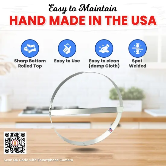 CookieCutter.Com Brand Extra Large Round Circle with Brace 8 in Cookie Cutter - USA Made Tin Plate Steel {6}