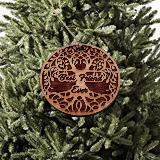 Best Friend Ever Celtic Tree of Life - Cedar Ornament {3}