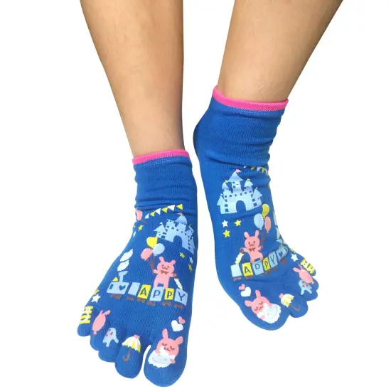 Wrapables Amusement Park Cartoon Socks Five Toe Socks (Set of 3) {3}