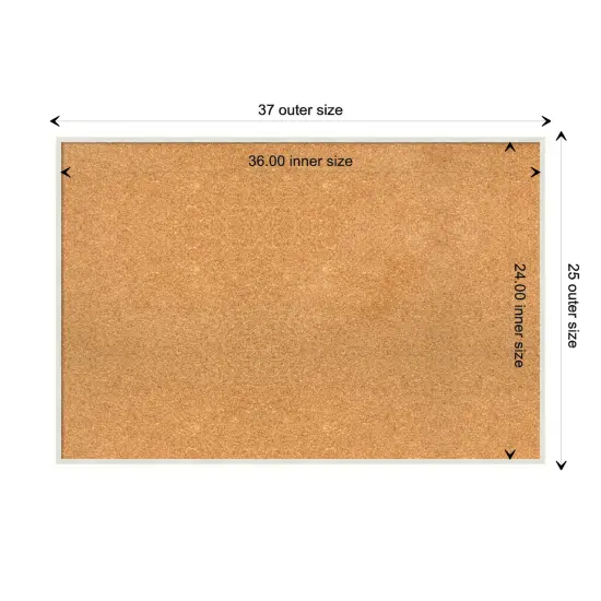 Lucie Wood Framed Corkboard, Natural Cork Lucie White {3}