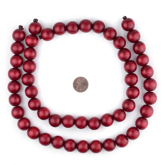 The Bead Chest Natural 16mm Wooden Beads in Red for Jewelry Making &ndash; Round Loose Wood Spacer Beads I Approximately 25 Beads {2}