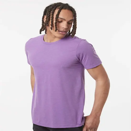 Tultex&reg; Combed Cotton CVC Crewneck Short Sleeve T-Shirt Heather dark grey {5}