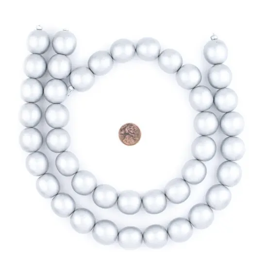 The Bead Chest Natural 20mm Wooden Beads in Silver for Jewelry Making &ndash; Round Loose Wood Spacer Beads I Approximately 20 Beads {2}