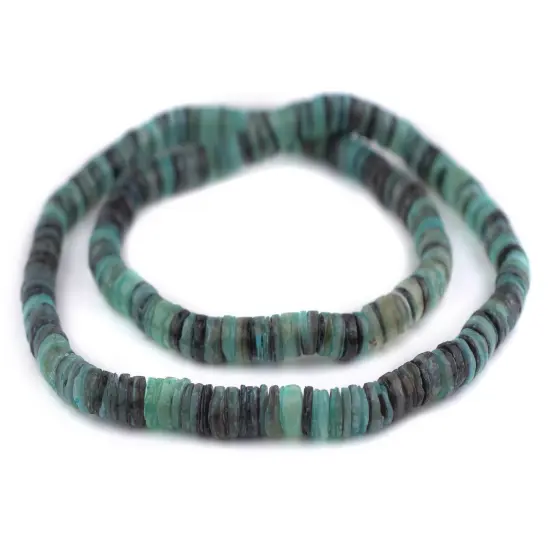 The Bead Chest Turquoise Natural Shell Heishi Beads (8mm) {3}