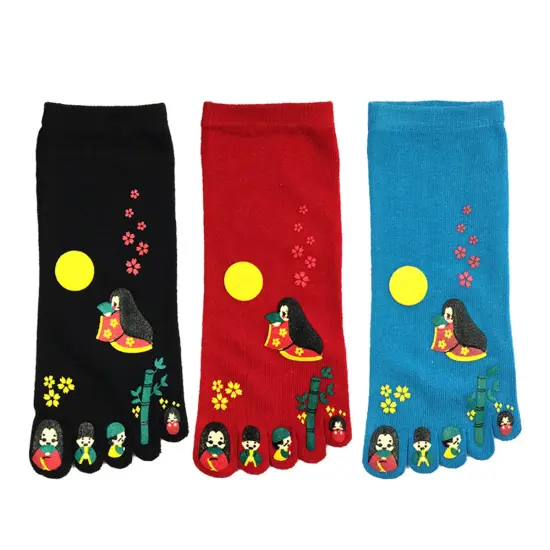 Wrapables Japanese Girl Cartoon Socks Five Toe Socks (Set of 3) {1}