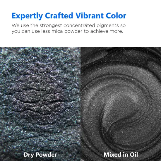 Rolio - 1 Jar Mica Powder (Graphite Black) - 50g / 1.8 oz {2}