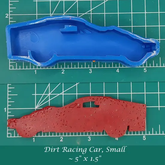 Dirt Racing Car - Small - Silicone Freshie MOld {1}