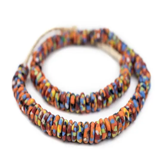 The Bead Chest Bright Medley Fused Rondelle Recycled Glass Beads {3}