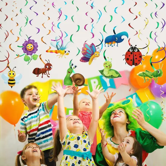 30 PCS Spring Summer Insects Hanging Swirl Decorations, Butterfly Sunflower Bug Birthday Party Ceiling Decorations for Girls, Boys, Kids, Home, Classroom, Baby Shower, {5}