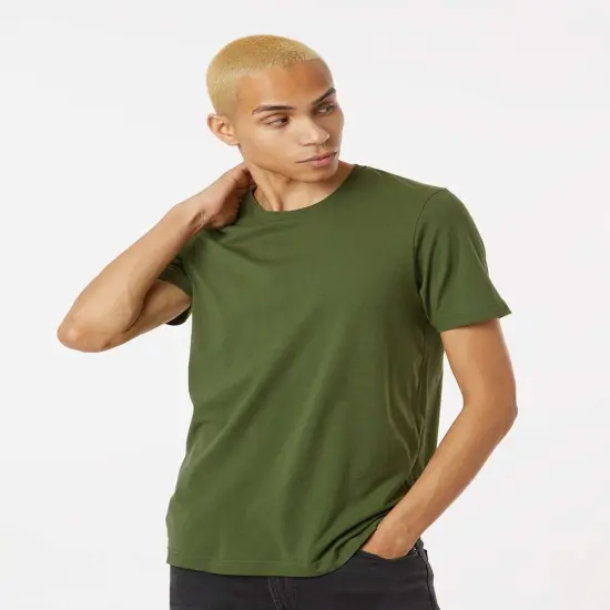 Tultex&reg; Combed Cotton Crewneck Short Sleeve T-Shirt Olive green {1}