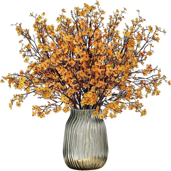 6 Bundles Baby's Breath: UV Resistant Faux Silk Bouquets Red {6}