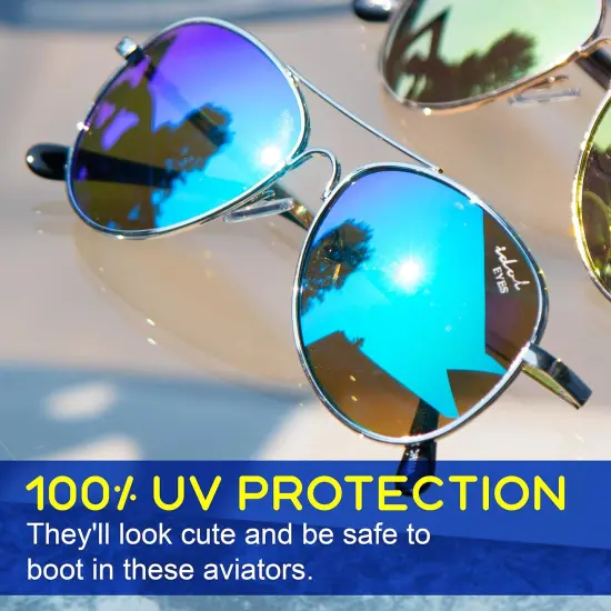 Livin' Well Baby Aviator Sunglasses for Kids - Silver {2}