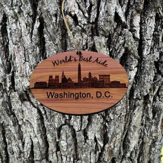 worlds Best Aide Washington DC- Cedar Ornament {2}