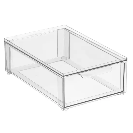 mDesign Plastic Stackable Bathroom Storage Organizer with Drawer {4}
