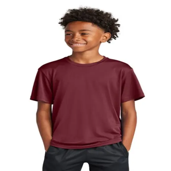 Sport-Tek&reg; Youth Crewneck Short Sleeve PosiCharge Competitor Tee Maroon {1}