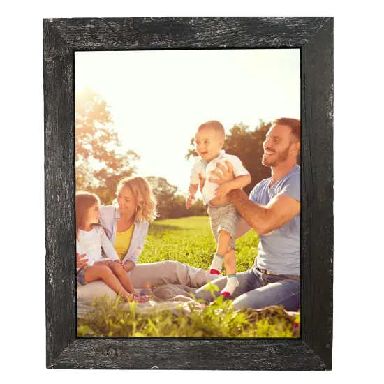 Rustic Farmhouse Standard 6 in. x 6 in. Tabletop Reclaimed Wood Picture Frame Black {4}