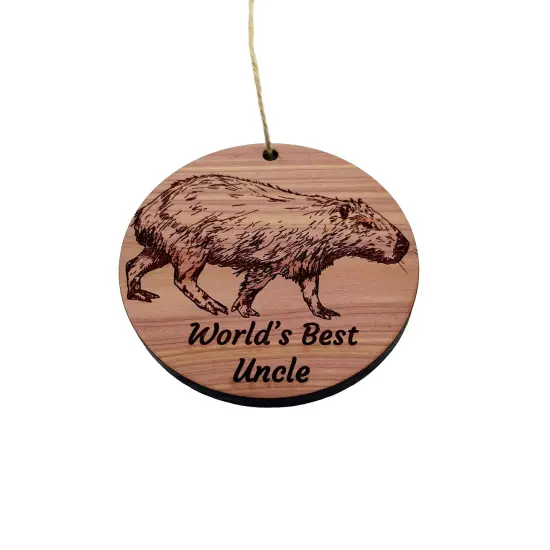 Worlds Best Uncle Capybara - Cedar Ornament {3}