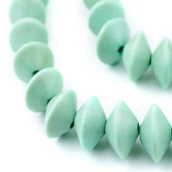 The Bead Chest Pistachio Green Bicone Natural Wood Beads (10x15mm): Organic Eco-Friendly Wooden Bead Strand for DIY Jewelry, Crafts, Necklace and Bracelet Making {1}