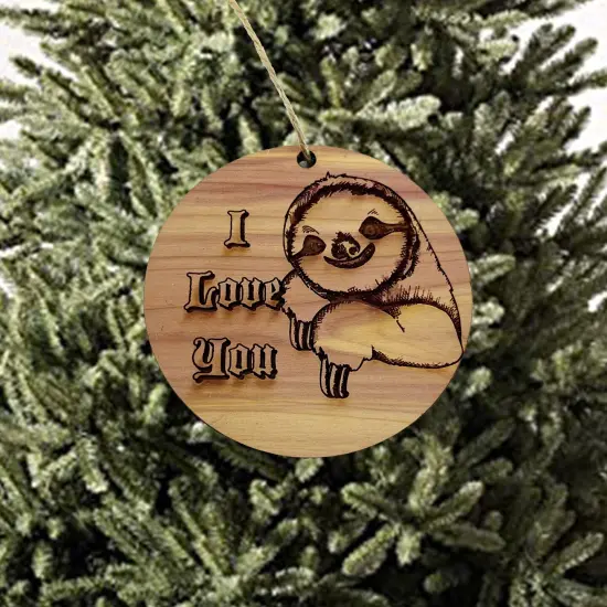 Sloth I Love You - Cedar Ornament {2}