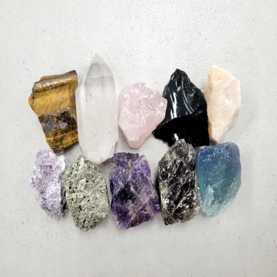 10 Piece Raw Healing Crystals Starter Gift Set {5}
