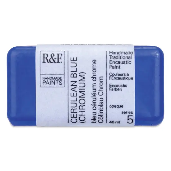 R&F Encaustic Paint Block - Cerulean Blue Chromium, 40 ml block {1}