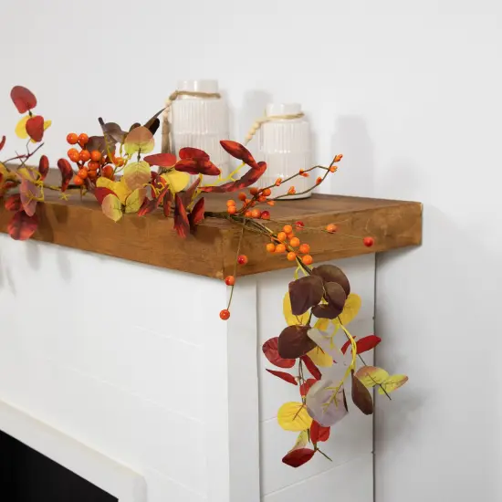 Northlight 5' x 8" Berries and Leaves Artificial Fall Harvest Garland, Unlit Red {4}