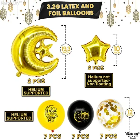 40 Pieces Ramadan Mubarak Balloons Set| Ramadan Balloon Decoration | Moon and Star Ramadan Decorations Balloon | Ramadan Mubarak Decorations | Eid Decorations for Home, Ramadan Balloons {6}