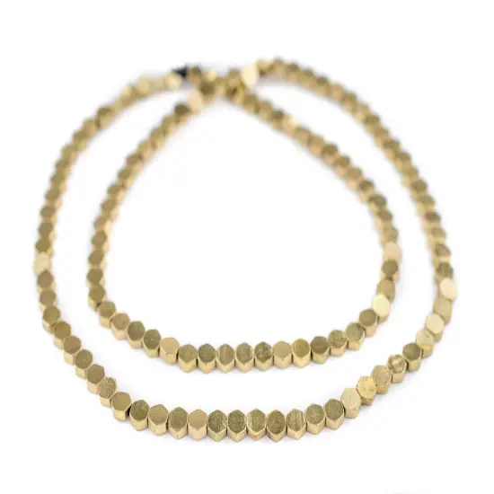 The Bead Chest Brass Hexagonal Beads 6mm, Full Strand of Quality Metal Spacers for DIY Jewelry Design {3}