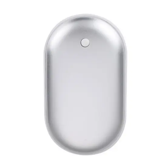 Rechargeable Hand Warmers Hot Hands 5200mAh Heated Electric Heater Power Bank Silver {1}