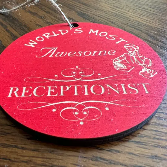 Ornament - RED Worlds most Awesome Receptionist {3}