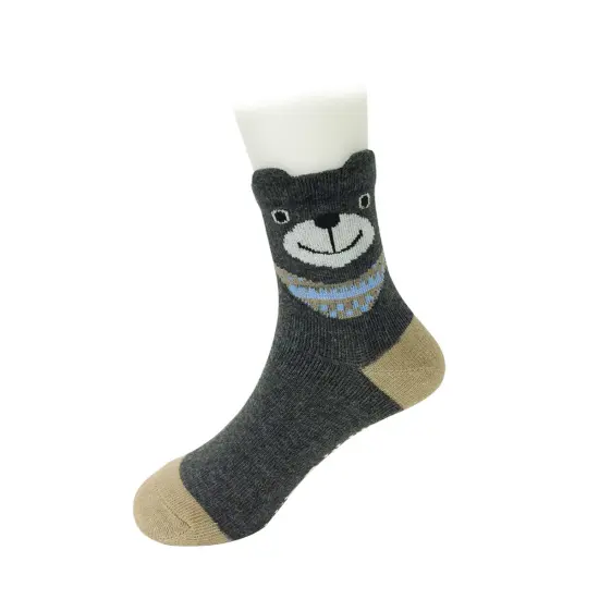 Wrapables Peek A Boo Animal Non-Skid Toddler Socks (Set of 6), Owl and Lion Large {5}