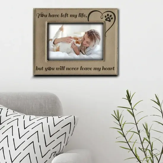 Engraved Leather Picture Frame {5}