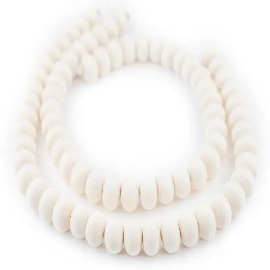 The Bead Chest White Abacus Natural Wood Beads (10x15mm): Organic Eco-Friendly Wooden Bead Strand for DIY Jewelry, Crafts, Necklace and Bracelet Making {3}