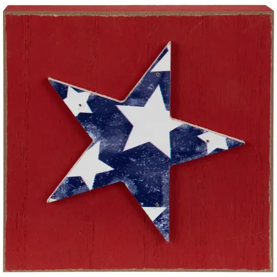 Northlight Stars and Stripes Americana Wooden Plaques - 4.25" - Red, White and Blue - Set of 3 {7}