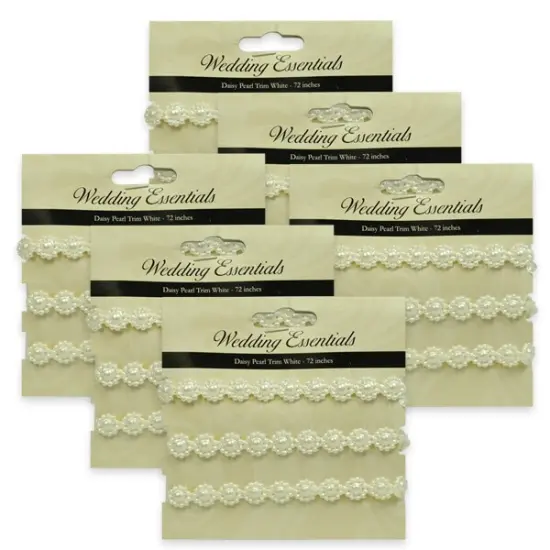 12 Yards of Daisy Pearl Trim 6 Packs of 2 Yards {1}