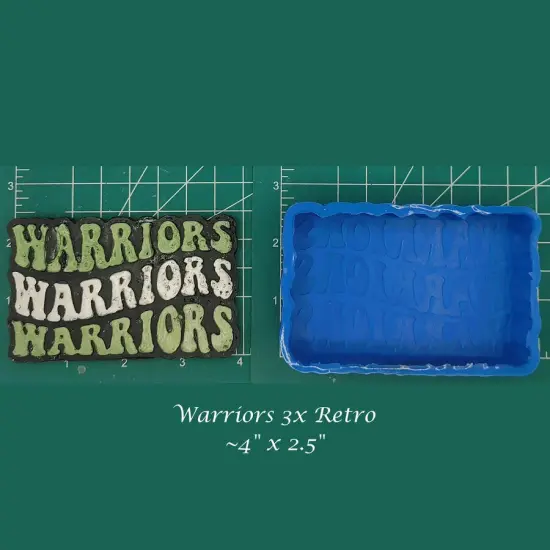 Warriors 3x Retro Font Silicone Freshie Mold {1}