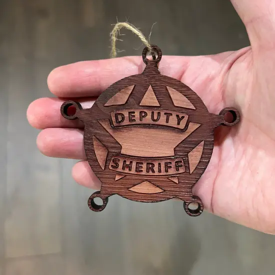 Deputy Sheriff - Cedar Ornament {3}