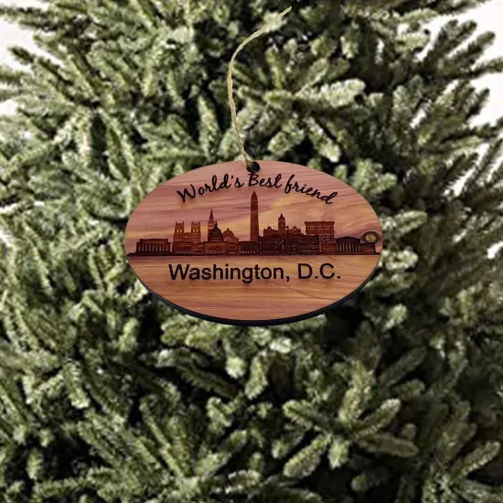worlds Best Friend Washington DC - Cedar Ornament {1}