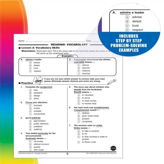 Spectrum Test Practice 5th Grade Workbooks All Subjects, Math, Language Arts, Reading Comprehension, Grammar, Spelling, Vocabulary, and Writing Practice, Classroom or Homeschool Curriculum {4}