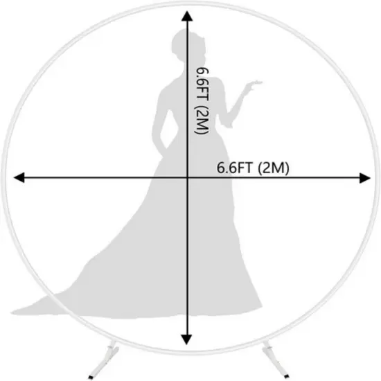 Round Arch Background Stand Hoop Balloon Flower Frame Wedding Decoration 6.6FT White {3}