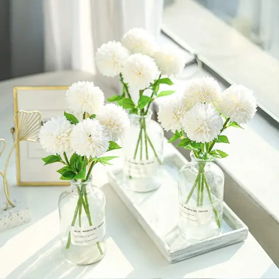 12 Pcs Silk Chrysanthemum Ball Flowers: Bridal Bouquet & Home D&eacute;cor Set {4}