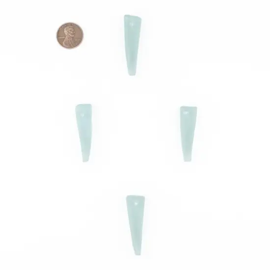 TheBeadChest Tooth Sea Glass Pendants, Frosted Matte Eco-Friendly Translucent Recycled Glass Charms for Jewelry & Necklace Making {2}