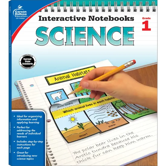 Carson Dellosa 1st Grade Interactive Notebooks, Reproducible Workbook Covering Physical, Space, and Earth Science, Test Prep and Classroom Organization Resource {1}